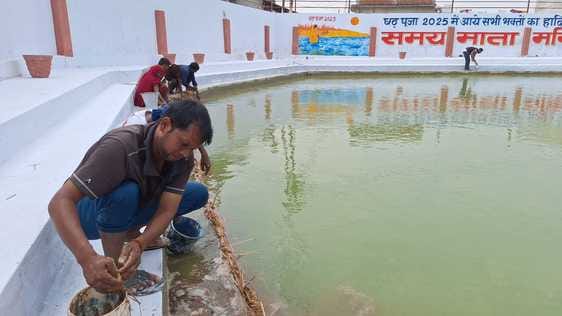 Committees engaged in decorating the ghats
