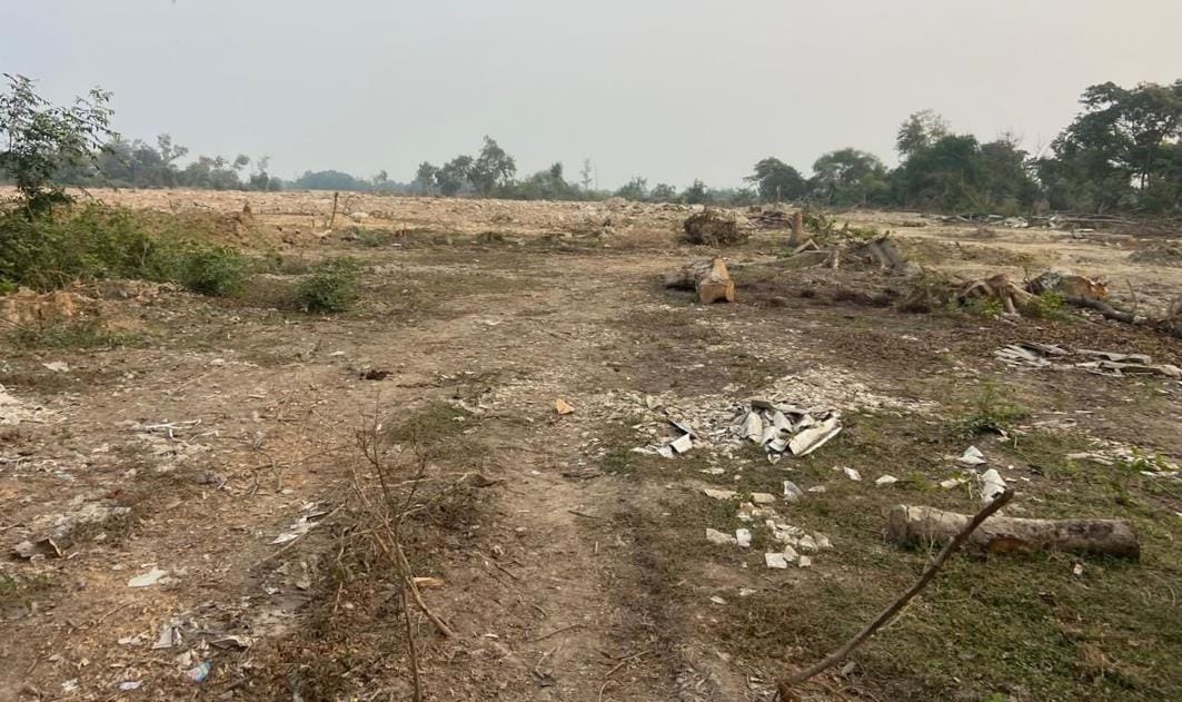 Debris removed from spinning mill grounds
