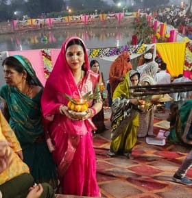 Muslim women of Parshurampur village also observe Chhath fast.