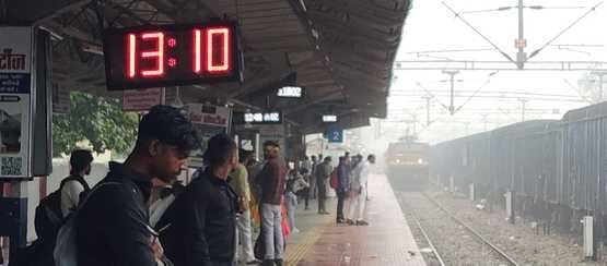 Mist prevailed throughout the day and it rained lightly