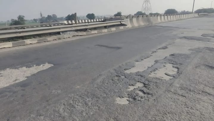 Despite collecting crores of rupees in toll, the expressway remains full of potholes.