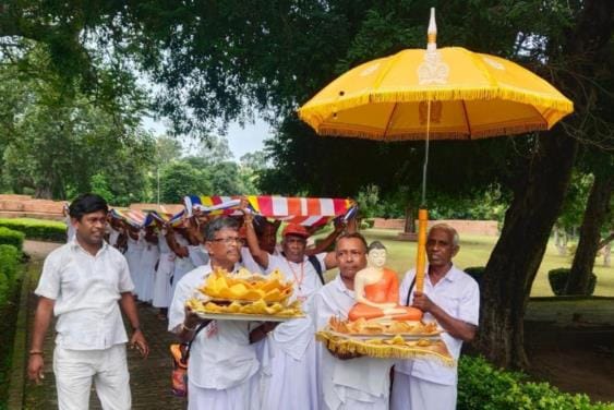 Buddhist pilgrimage site bustling with Sri Lankan followers