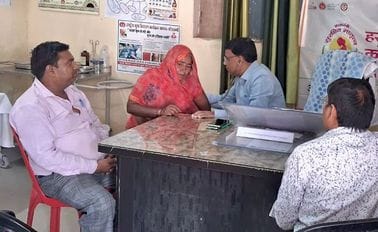 Crowds of patients suffering from fever, cough and cold