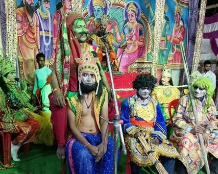 Ramlila begins with the play Shravan Kumar, a devotee of his parents.