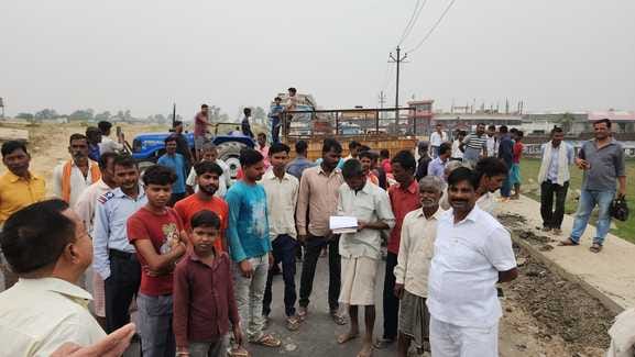 Villagers protest against the closure of the underpass, demonstrate on the highway