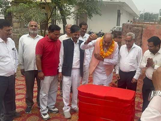 MLA laid the foundation stone for development works in the grain market.