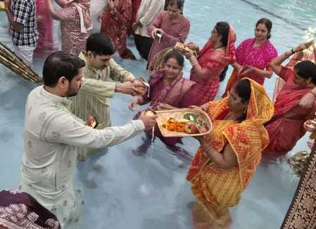 Chhath festival concludes with offerings to the rising sun, with devotional songs echoing throughout.