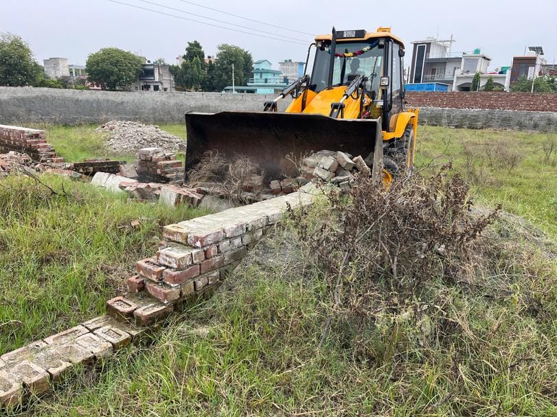 Demolishing construction in an illegally developed colony