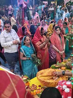 Chhath...wishing for happiness and prosperity by offering Arghya to the rising sun