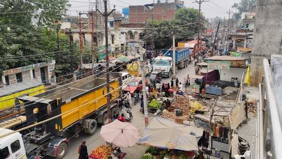 Commuters struggled with traffic jams in Swar throughout the day.