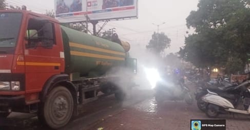 Misting system network in industrial areas will attack pollution