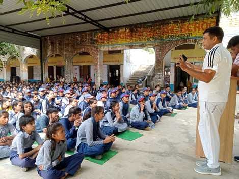 Students were made aware about cyber crime and traffic rules.
