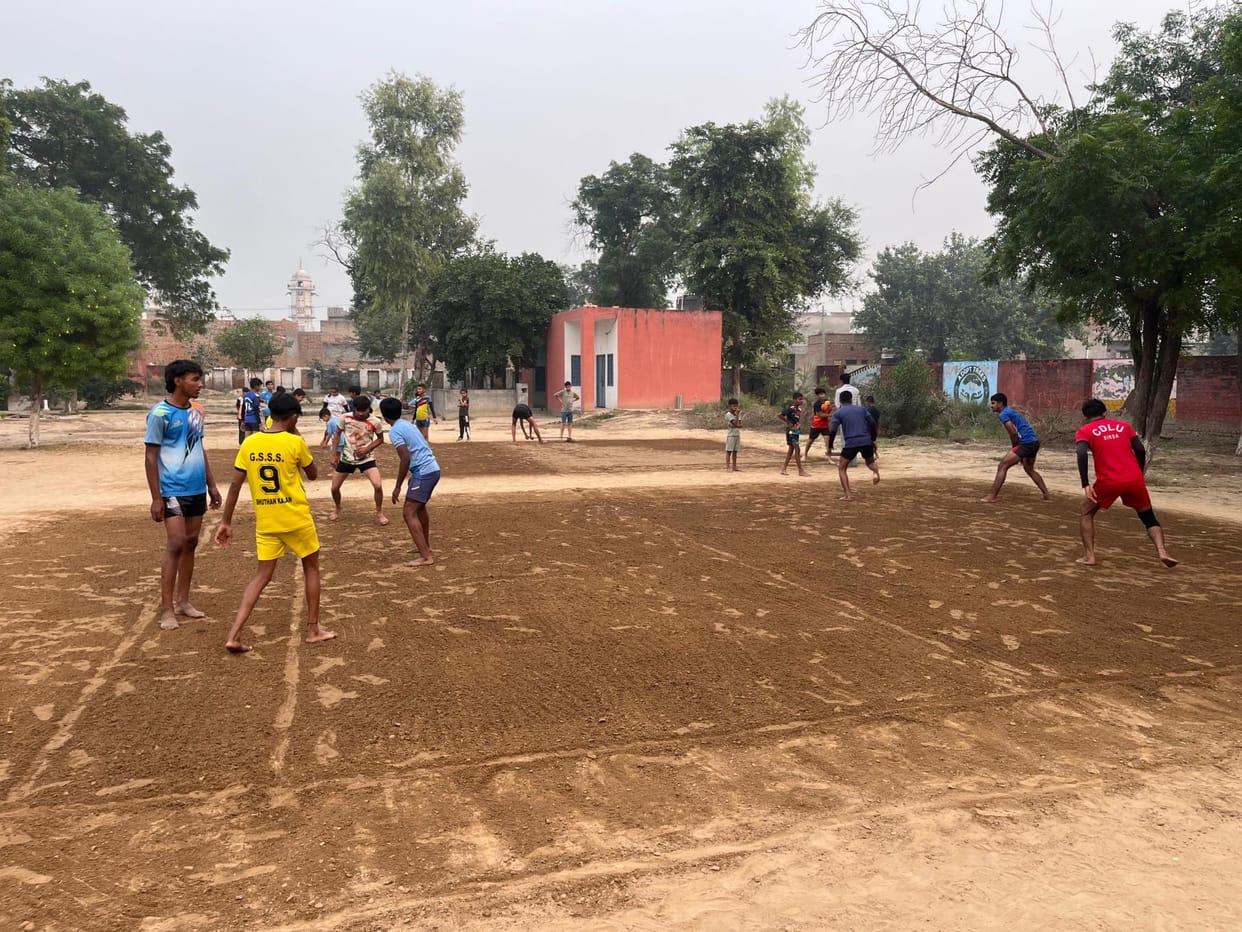 Players of Bhuthan Kalan are struggling with the lack of playgrounds.
