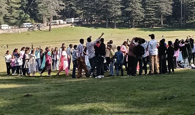 Khajjiar is bustling with tourists, bringing cheer to businessmen