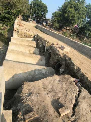 The culvert built at a cost of Rs 16 lakhs is dilapidated in three months.