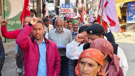 Farmers and gardeners protested in Luhari over land eviction.