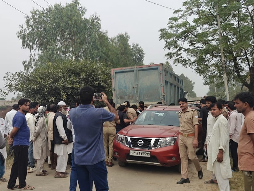 Child dies after being hit by a dumper, family members block the road
