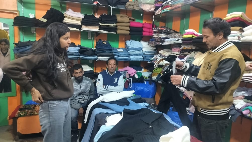 As the cold increases, warm clothes are displayed in the markets