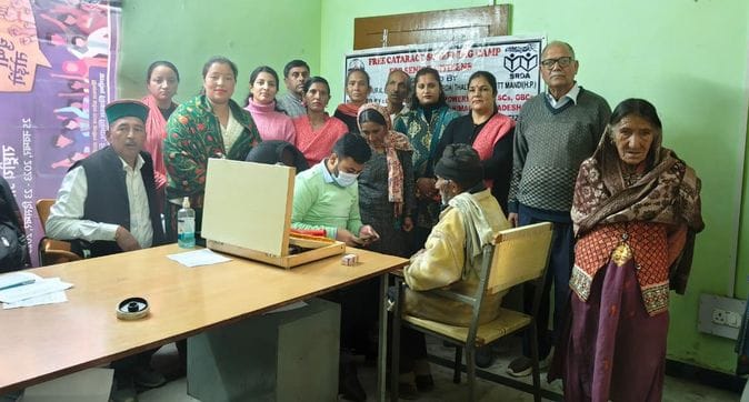 112 people were examined in the camp, 29 were found suffering from cataract.