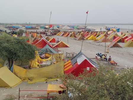 Kartik fair begins at Dhai Ghat on the banks of the Ganga.