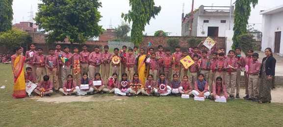 Girl students took out a rally on the birth anniversary.