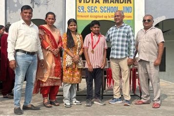 Badminton...Prateik was first in Under-14