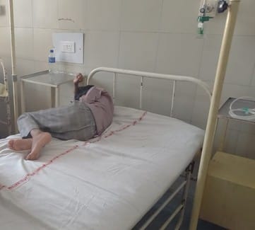A sixth-grade student was hospitalized after being beaten by a teacher.