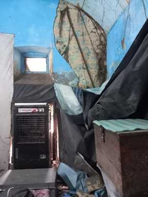 Plaster of the wall collapsed in the GRP police station room, staff narrowly escaped.