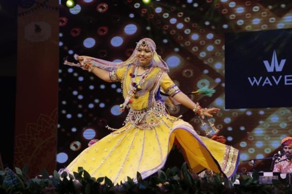 The audience was thrilled by the performance of Ghoomar...Ghoomar.
