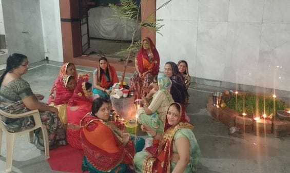 Women prayed for happiness and prosperity by worshipping Amla.