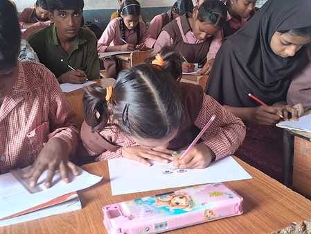 Essay and painting competition on women empowerment was held in Composite School.