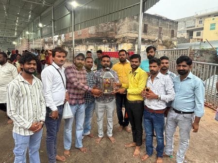 A procession will be taken out today with the flame brought from Khatu Shyam.