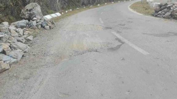 As of now, the highway connecting the China border is not pothole-free.