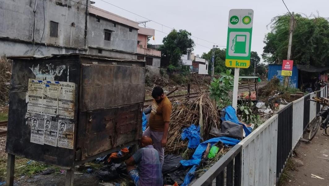 Encroachment removed from the side of the railway track