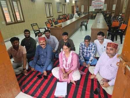 Protest against the suspension of the female village development officer reached several blocks.