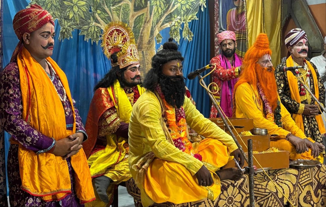 Devotees were moved by the drama of Ravana's atrocities and the birth of Shri Ram