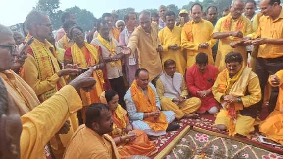 Bhoomipujan was held at GIC for the four-day Gayatri Mahayagna.