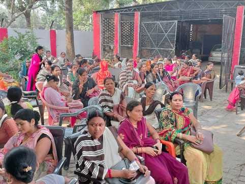 Asha workers camped at the minister's residence.