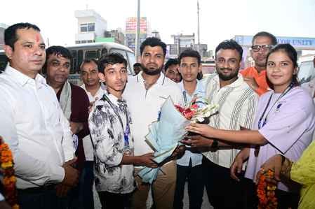 3 medal winning players were given a grand welcome