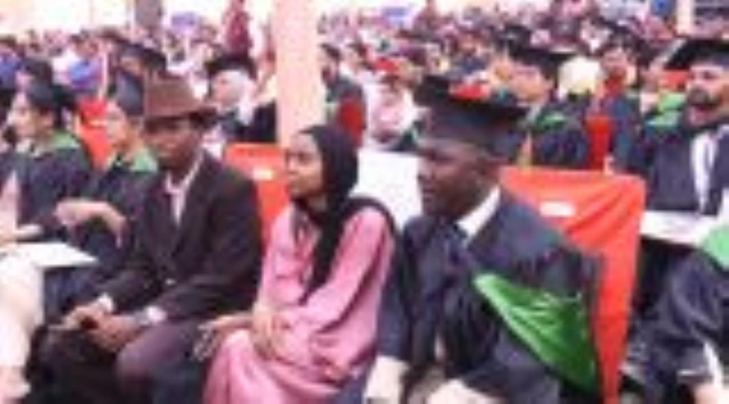The faces of the meritorious students blossomed after receiving honours and degrees.