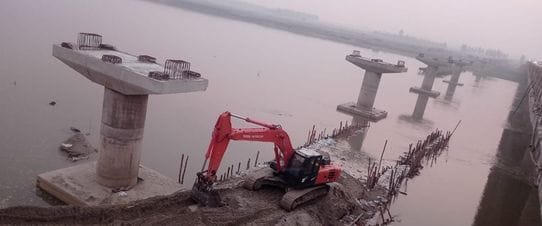 Construction of Kolaghat bridge picks up pace, half the work completed