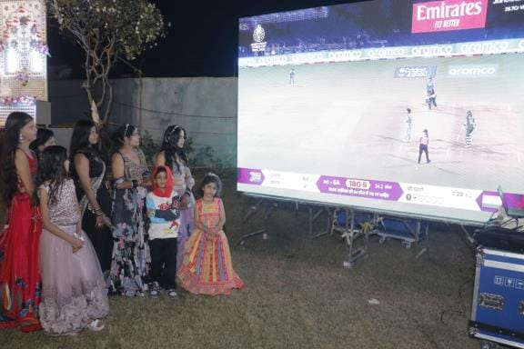 Cricket fans were eager to see the girls' skills in the final.