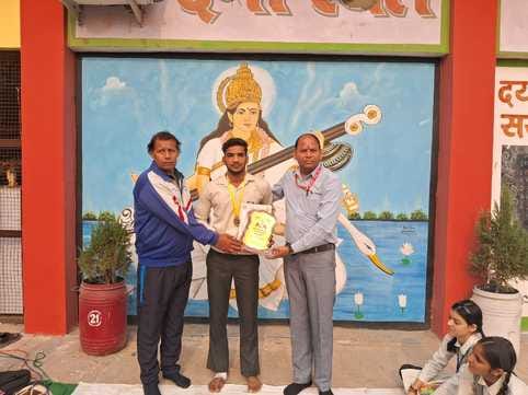 Gold medalist Neeraj was honored in the school