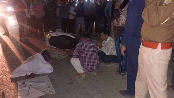 A young man standing on the roadside died after being hit by a truck