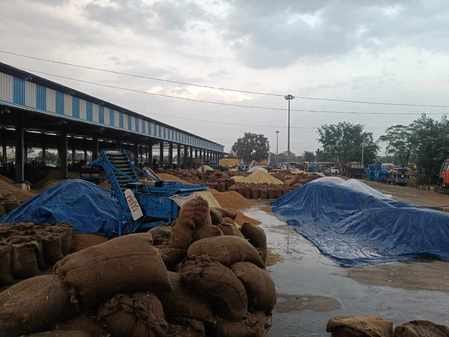 Unseasonal rains washed away pollution, soaked paddy in markets, and affected harvesting in fields
