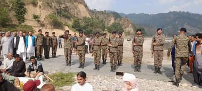 Colonel Tejendra Singh was given a tearful farewell