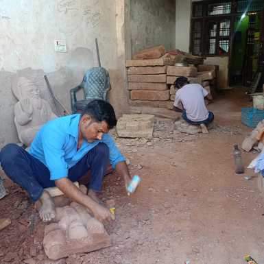 28 सीकेटीपी-10- परिचय- शहर में पत्थर की मूर्ति बनाता कलाकार। संवाद