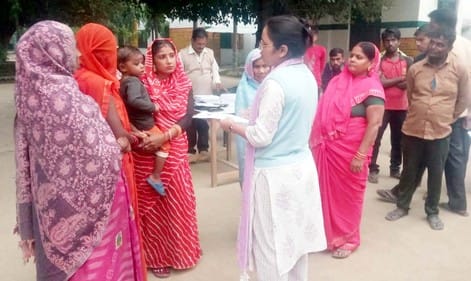 Officers visited village schools and distributed voter forms.