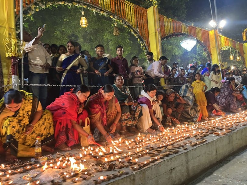 Mother Shitala's shrine lit up with 11,000 lamps on Dev Deepawali