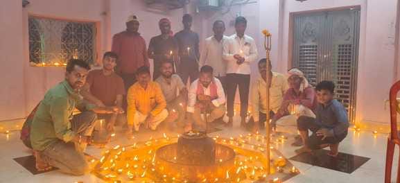 Baba Kuber Nath Shiv Shakti Dham lit up on Dev Deepawali